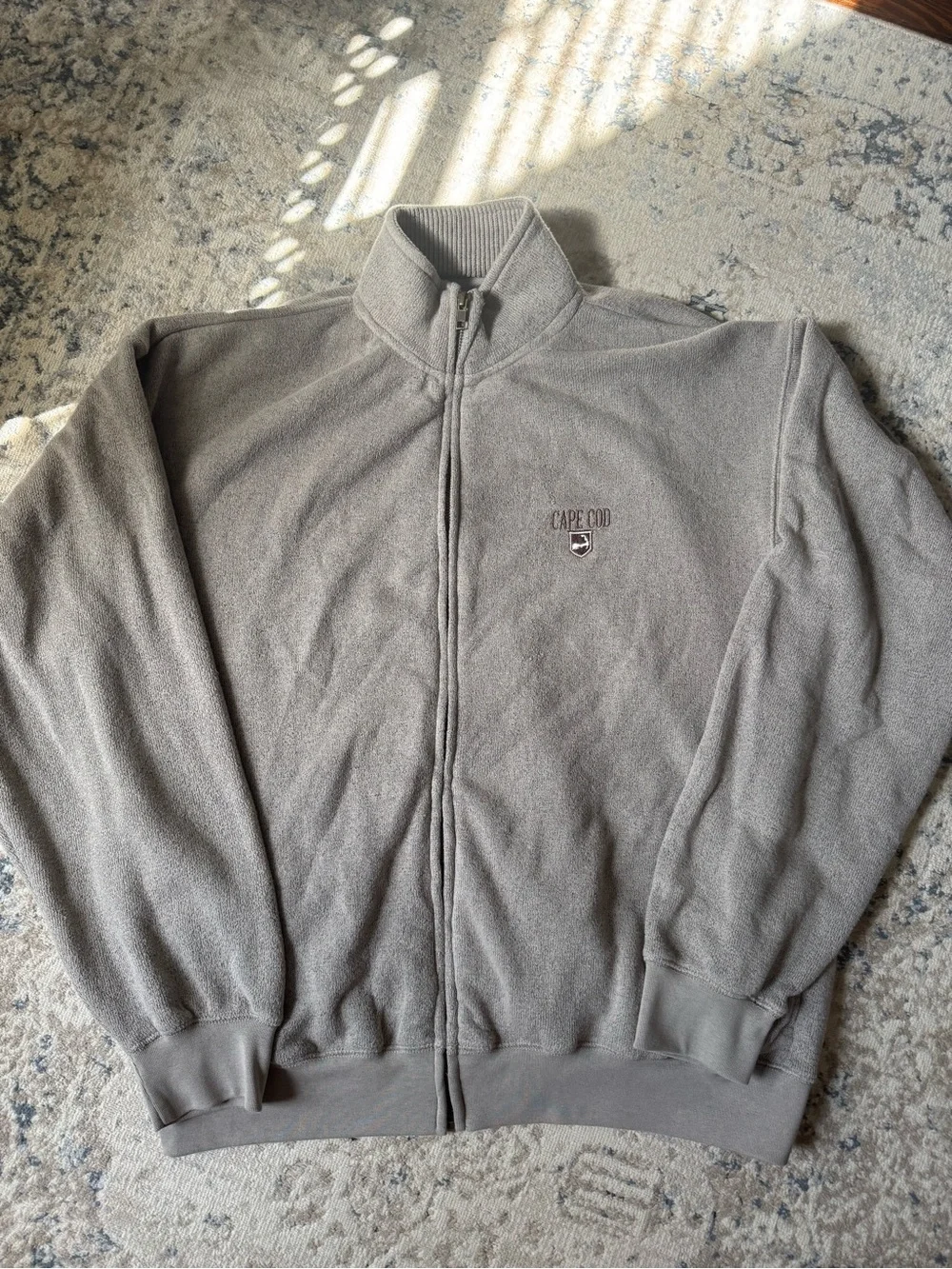 Gray Full-Zip Men's Sweater Jacket